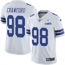 Nike Cowboys 98 Tyrone Crawford White Men Stitched With Established In 1960 Patch NFL Vapor Untouchable Limited Jersey