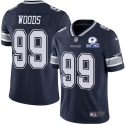 Nike Cowboys 99 Antwaun Woods Navy Blue Team Color Men Stitched With Established In 1960 Patch NFL Vapor Untouchable Limited Jersey