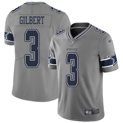 Nike Dallas Cowboys 3 Garrett Gilbert Gray Men Stitched NFL Limited Inverted Legend Jersey