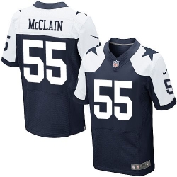 Nike Dallas Cowboys #55 Rolando McClain Navy Blue Thanksgiving Throwback Men 27s Stitched NFL Elite Jersey