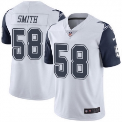 Nike Dallas Cowboys 58 Aldon Smith White Men Stitched NFL Limited Rush Jersey