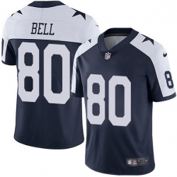 Nike Dallas Cowboys 80 Blake Bell Navy Blue Thanksgiving Men Stitched NFL Vapor Untouchable Limited Throwback Jersey