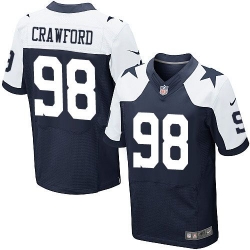 Nike Dallas Cowboys #98 Tyrone Crawford White Thanksgiving Throwback Men 27s Stitched NFL Elite Jersey