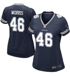 Nike Cowboys #46 Alfred Morris Navy Blue Team Color Womens Stitched NFL Elite Jers