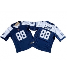 Women Dallas Cowboys 88 CeeDee Lamb Navy White 2023 F U S E  Limited Stitched Jersey 