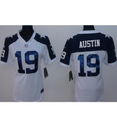 Women Nike Dallas Cowboys 19 Miles Austin White Thanksgivings LIMITED NFL Jerseys