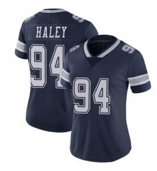 Women Nike Dallas Cowboys #94 Charles Harley Blue Vapor Limited Stitched NFL Jersey