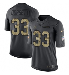 Nike Cowboys #33 Tony Dorsett Black Youth Stitched NFL Limited 2016 Salute to Service Jersey