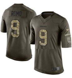 Nike Cowboys #9 Tony Romo Green Color Youth Stitched NFL Limited Salute to Service Jersey