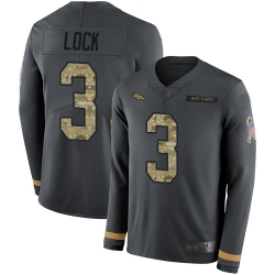 Broncos 3 Drew Lock Anthracite Salute to Service Men Stitched Football Limited Therma Long Sleeve Jersey