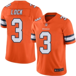 Broncos 3 Drew Lock Orange Men Stitched Football Limited Rush Jersey