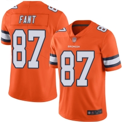 Broncos 87 Noah Fant Orange Men Stitched Football Limited Rush Jersey