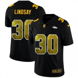 Denver Broncos 30 Phillip Lindsay Men Black Nike Golden Sequin Vapor Limited NFL Jersey