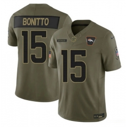 Men Denver Broncos 15 Nik Bonitto Olive 2025 F U S E  Salute to Service Limited Stitched Football Jersey Men Denver Broncos 15 Nik Bonitto Olive 2025 F U S E  Salute to Service Limited Stitched Football Jersey