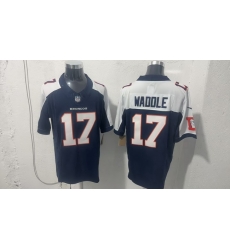 Men Denver Broncos 17 Jaylen Waddle Navy White 2026 Vapor Limited Stitched Football Jersey Men Denver Broncos 17 Jaylen Waddle Navy White 2026 Vapor Limited Stitched Football Jersey