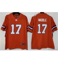 Men Denver Broncos 17 Jaylen Waddle Orange Mile High Collection 1977 Throwback Vapor Limited Stitched Football Jersey Men Denver Broncos 17 Jaylen Waddle Orange Mile High Collection 1977 Throwback Vapor Limited Stitched Football Jersey