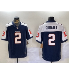 Men Denver Broncos 2 Patrick Surtain II Navy 2024 F U S E  V2 Throwback Vapor Limited Alternate Stitched Football Jersey