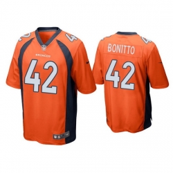 Men Denver Broncos 42 Nik Bonitto Orange Game Stitched Jerseyy