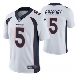 Men Denver Broncos 5 Randy Gregory White Vapor Untouchable Limited Stitched jersey