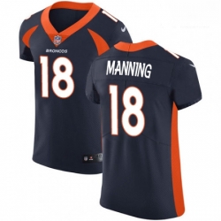 Men Nike Denver Broncos 18 Peyton Manning Navy Blue Alternate Vapor Untouchable Elite Player NFL Jersey