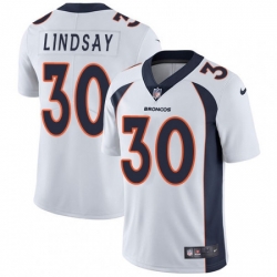 Men Nike Denver Broncos 30 Phillip Lindsay White Vapor Untouchable Limited Player NFL Jersey