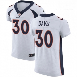 Men Nike Denver Broncos 30 Terrell Davis White Vapor Untouchable Elite Player NFL Jersey