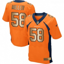 Men Nike Denver Broncos 58 Von Miller Elite OrangeGold Team Color NFL Jersey