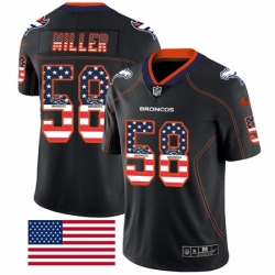 Men Nike Denver Broncos 58 Von Miller Limited Black Rush USA Flag NFL Jersey