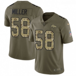 Men Nike Denver Broncos 58 Von Miller Limited OliveCamo 2017 Salute to Service NFL Jersey