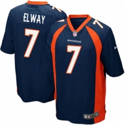 Men Nike Denver Broncos 7 John Elway Game Navy Blue Alternate NFL Jersey