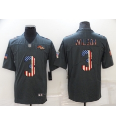 Men's Denver Broncos #3 Russell Wilson Grey Salute To Service USA Flag Fashion Limited Stitched Jersey