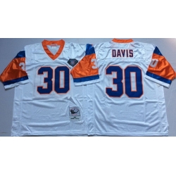 Mitchell And Ness Broncos #30 terrell davis white Throwback Stitched NFL Jersey