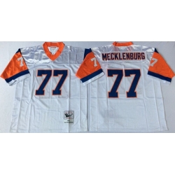 Mitchell And Ness Broncos #77 Karl Mecklenburg Mens white Throwback Stitched NFL Jersey