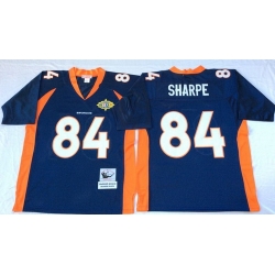 Mitchell And Ness Broncos #84 Shannon Sharpe Throwback blue orange Throwback Stitched NFL Jersey