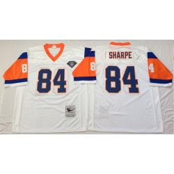 Mitchell And Ness Broncos #84 Shannon Sharpe Throwback white Throwback Stitched NFL Jersey