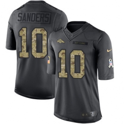 Nike Broncos #10 Emmanuel Sanders Black Mens Stitched NFL Limited 2016 Salute to Service Jersey