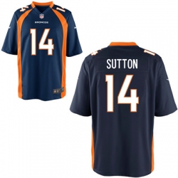 Nike Broncos #14 Courtland Sutton Navy Elite Jersey