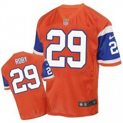 Nike Broncos #29 Bradley Roby Orange Throwback Mens Stitched NFL Elite Jersey