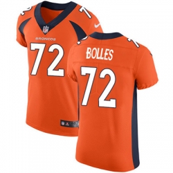 Nike Broncos #72 Garett Bolles Orange Team Color Mens Stitched NFL Vapor Untouchable Elite Jersey