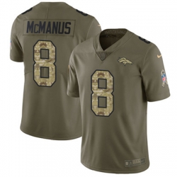 Nike Broncos #8 Brandon McManus Olive Camo Mens Stitched NFL Limited 2017 Salute To Service Jersey