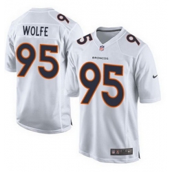 Nike Broncos #95 Derek Wolfe White Mens Stitched NFL Game Event Jersey