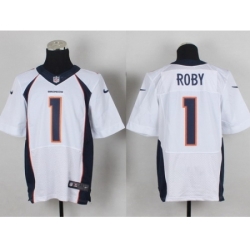 Nike Denver Broncos 1 Brandley Roby White Elite NFL Jersey