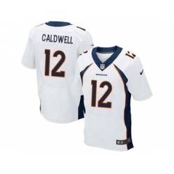 Nike Denver Broncos 12 Andre Caldwell White Elite NFL Jersey