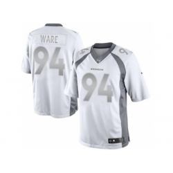 Nike Denver Broncos 94 DeMarcus Ware White Limited Platinum NFL Jersey