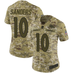 Nike Broncos #10 Emmanuel Sanders Camo Women Stitched NFL Limited 2018 Salute to Service Jersey