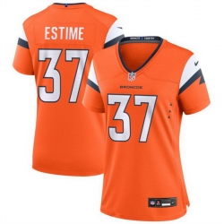 Women Denver Broncos 37 Audric Estime Orange 2024 Stitched Jersey