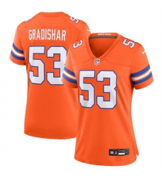 Women Denver Broncos 53 Randy Gradishar Orange Mile High Collection 1977 Throwback Stitched Jersey