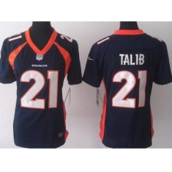 Women Nike Denver Broncos 21 Aqib Talib Blue NFL Jerseys