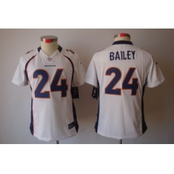 Women Nike Denver Broncos 24# Bailey White Jersey[Women's NIKE LIMITED Jersey]