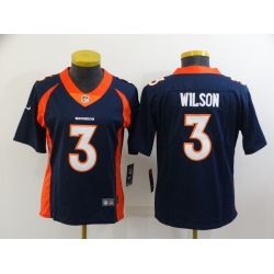 Women's Denver Broncos #3 Russell Wilson Navy Blue 2022 Vapor Untouchable Stitched NFL Nike Limited Jersey